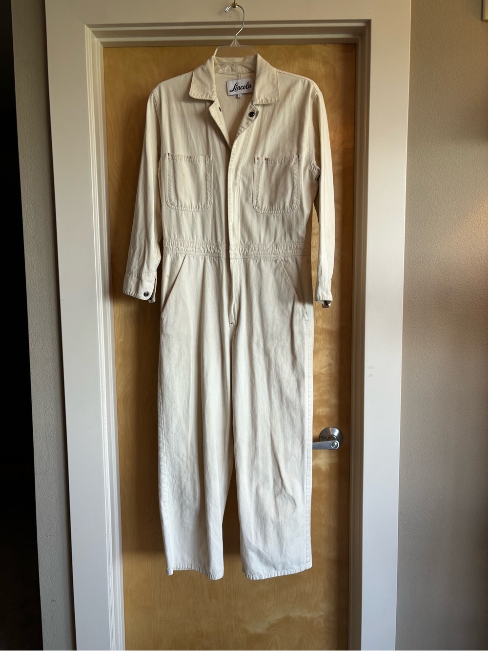 Lincoln Natural Cotton Twill Unisex Coverall Jumpsuit Made in USA Size C